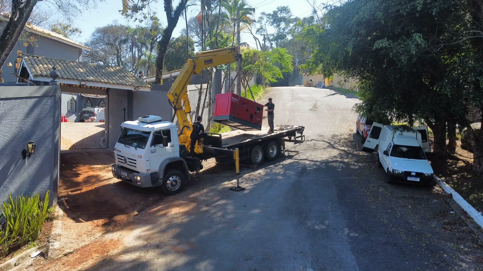 Movimentação de equipamento em acesso residencial